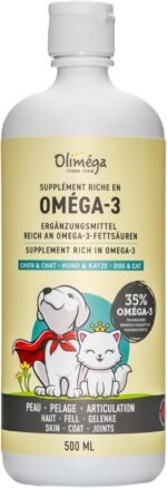 Camelina Oil for Dogs & Cats, 500mL by Olimega Farm | High in Omega-3 & Vitamin E | Made in Canada | Non-GMO - Image 2