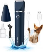 Casfuy Cordless Dog Paw Trimmer - Low Noise Small Dog Clippers with Double Blades USB Rechargeable Grooming Clipper for Dogs Cats and Small Pets for Trimming Hair Around Paws, Eyes, Ears, Face, Rump - Image 2