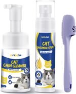 Cat Acne Chin Treatment,Removes Cat Chin Blackheads with Cat Grooming Spray,Equipped with Cleansing Brush,Cruelty-Free and Freshness (cat ance Set) - Image 2