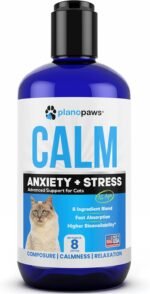 Cat Anxiety Relief 90 Day Supply - Faster Absorption Than Cat Calming Treats - Cat Calming Products for All Ages - Liquid Calming Cat Treats for Sleep Aid - 8 Ingredient Blend + Cat Melatonin - Image 2