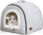 Cat Bed for Indoor Cats，Foldable cat cave，Anti-Slip & Water-Resistant Bottom，cat Houses for Indoor Cats or Small Dogs, Kitten Tent, Rabbit Bed，cat beds & Furniture - Image 2