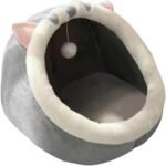 Cat Beds for Indoor Cats, Semi-Enclosed All-Season Pet Bed Cat Bed, Round Short Plush Cat Tent, Soft and Comfortable Large Space More Suitable for Dogs Cats Sleeping Cat House - Image 2