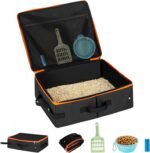 Cat Enclosed Travel Litter Box Kit with Lid Odorless Dustless, Lightweight Cat Portable Foldable Litter Box for Indoor and Car - Image 2
