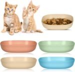 Cat Food Bowl Set 6 inch Wide Shallow Cat Bowl for Relief Whisker Fatigue,Small Flat Cat Dish Shallow Pet Feeding Dish or Plate for Cats and Small Dogs (4Pcs) - Image 2