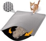 Cat Litter Mat, 24x15 Inch Double Layer Litters Box Mat, Waterproof Cat Mat for Litter Box(Gray) - Image 2