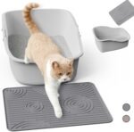 Cat Litter Mat, 40x30cm Silicone Litter Trapping Mat, Non-Slip, Easy to Clean, Waterproof Urine Resistant Material, Soft on Kitty Paws (Grey) - Image 2