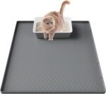Cat Litter Mat Silicone Rubber, 80x56CM Pet Feeding Mat, Dog Cat Food Mat, Waterproof, Non-Slip, Spill-Proof Floor Protection, Easy to Clean, Multi-Use Mat for Litter Box, Feeding & Kitchen - Image 2