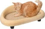 Cat Scratcher Bed, 19.7" Wide Large Cat Sofa with Scratching Pad for Indoor Cats, Flat Scratching Couch for All Seasons, Beige Color - Image 2