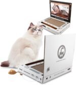 Cat Scratcher Laptop Computer with Fluffy 'Mouse' Interactive Toys, Paw Over Social Media & Catch up on The Mews, Kitten Toys & Cat Scratch Pads - Image 2