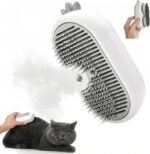 Cat Steam Brush for Shedding,3-in-1 Cat Brushes for Long&Short Haired Cats,Cat Grooming Brush Easily Removing Loose Hair with One-click Cleaning Button (White) - Image 2