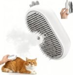 Cat Steam Brush,3-in-1 Cat Brushes for Long&Short Haired Cats,Cat Grooming Brush Easily Removing Loose Hair with One-click Cleaning Button (White) - Image 2