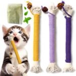 Cat Toys for Indoor Cats, Kitten Toys for Indoor Kittens, Catnip Rope Chew Toys for Teeth Cleaning, Interactive Cat String Toy, Kitty Kicker Toy, 3 Pack (Plus 1 Pouch of Catnip) - Image 2