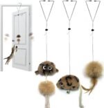 Cat Toys for Indoor Toys,Rainbow Cat Wand Toys,Feather Flips Plush Ball Cat Toys,Interactive Feather Toy for Teaser Play and Chase Exercise with Kitten 3 Pack (Design) - Image 2