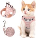 Cat and Small Dog Vest Harness for Walking - All Weather Mesh With Reflective Strap, Step in Adjustable for Small Cats (Pink-Pattern, S) - Image 2