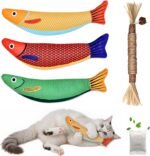 Catnip Toys Saury Fish, Cat & Kitten Chew Kicker Interactive Crinkle Toys for Bored Indoor Adult Cats & Kitten, Cat Gifts Teething Toys Soft and Durable for All Breeds - Image 2
