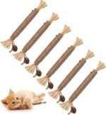 Catnip Toys Silvervine Chew Stick Natural Silvervine Blend Sticks Cat nips Interactive Kitten Dental Toy for Kittens Teeth Cleaning Indoor Cats (6 Pcs) - Image 2