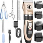 Ceenwes Low Noise Pet Clippers - Rechargeable Dog Trimmer, Cordless Grooming Tool With Comb Guides, Scissors, Nail Kits for Dogs, Cats & Other Hairy Animals - Image 2