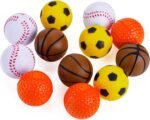 Chiwava 12 Pack 1.6 Inch Soft Rubber Foam Cat Toy Ball Sponge Sport Balls Kitten Interactive Toy Assorted Color - Image 2