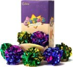 Chiwava 24PCS 2.4" Mylar Balls Shiny Crinkle Cat Toys Ball Kitten Crackle Lightweight Play Assorted Color - Image 2