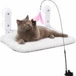 Cordless Window Cat Bed with Bonus Toy – Holds up to 44 lbs – Foldable Cat Bed Window Reversible Winter/Summer Cover – 4 Strong Suction Cups - Hamac Pour Chat avec JOUET - Image 2