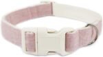 Cotton Hemp Dog Collar Adjustable, Pink Dog Collar Soft Natural Fabric with Quick Release, Cute Wedding Puppy Necklace for Small Medium Large Dog, Pink-S - Image 2