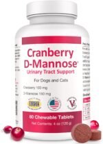 Cranberry D-Mannose Urinary Tract Support - Bladder Health Supplement for Dogs and Cats - 60 Tablets - Image 2