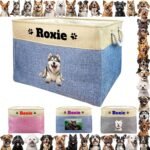 Custom Dog Name Photo Dog Toys Storage Basket - Extra Large Dog Food Storage Box Bin - Collapsible Organizer for Dog Toy, Clothing & Accessories (111 Dog Breeds Available) - Image 2