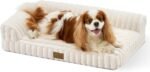 Cute Dog Bed, Faux Fur Orthopedic Foam Dog Bed with Sides, Removable Washable Cover & Waterproof Lining, Comfortable Pet Couch for Small Dogs, Cream (30" L x 20" W x 6" Th) - Image 2
