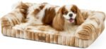 Cute Dog Bed for Small Dogs, Faux Fur Orthopedic Foam Dog Bed with Sides, Removable Washable Cover & Waterproof Lining, Comfortable Pet Couch, Tie-Dye Brown (30" L x 20" W x 6" Th) - Image 2