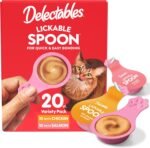 Delectables Lickable Spoon™ Handheld Wet Cat Treats Made with Real Chicken & Salmon, Creamy Puree, Mess Free, Quick & Easy, Grain-Free, No Added Fillers, No Added Preservatives, Variety Pack, 20ct - Image 2