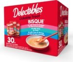 Delectables Lickable Treat Bisque Wet Cat Treat Variety Pack, Cat Stew Food Topper and Treats for Cats, Smooth & Creamy Treat, High Moisture, Grain-Free, No Added Fillers, 1.4oz Pouch, 30 Count - Image 2