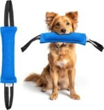 Dog Bite Tug Toy - 30x9 cm - Durable Blue Pull Toy with 2 Soft & Strong Handles - Tough Nylon Bite Pillow for Small to Medium Dogs - Ideal for Tug of War, Fetch, Puppy Training - by Yes4Quality - Image 2