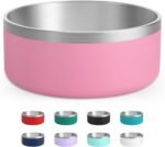 Dog Bowl, Anti-Slip Dog Water Bowl and Food Bowl, Non-Rusting Stainless Steel Dog Bowls, Durable and Easy to Clean, Suitable for Medium and Large Dogs (40Ounces, Pink) - Image 2