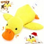Dog Calming Duck Toy, 2026 New Interactive Plush Duck Toy with Quack Sound and Crazy Crinkle for Dogs Keep Busy, Soft Stuffed Calming Pillow for Puppy Reduce Boredom (Yellow-S) - Image 2