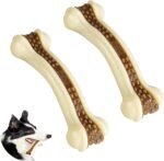 Dog Chew Toys for Aggressive Chewers, 2 Pack Real Beef Flavor,Indestructible Dog Teething Chew Toys for Large/Medium/Small Puppies Breed,Tough Pet Toy with Durable Nylon - Image 2