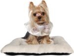 Dog Crate Bed Washable Dog Beds for XX-Small Dogs Deluxe Thick Flannel Fluffy Comfy Kennel Pad Anti-Slip & Anti-Scratch Pet Sleeping Mat, 18 x 12 Inch, Beige - Image 2