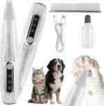 Dog Grooming Clippers, Dogs Paws Trimmer, Pet Trimmers, USB Rechargeable for Grooming, Low Noise Hair Clippers Paws, Eyes, Ears, Face, Rump (White) - Image 2