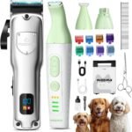 Dog Grooming Kit, Dog Clippers for Grooming for Thick Heavy Coats, Professional Pet Paw Trimmer Nail Grinder Low Noise Rechargeable Stainless Steel Hair Trimmer for Dogs Cats Animals - Image 2