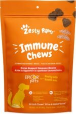 Dog Immune Chews - Dog Supplements for Immune Support & Gut Health Formulated with Salmon Oil and Omega 3 for Itchy Skin Relief, Peanut Butter Flavor 60 Count Zesty Paws - Image 2
