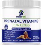 Dog Prenatal Vitamins with Folic Acid, Zinc and Calcium - Prenatal Vitamins for Dogs, 90 Soft Chews - Pregnant Dog Essentials for Milk Production, Proper Fetal Development - Chicken Flavor - Image 2