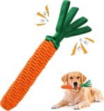 Dog Rope Toy, Cute Carrot Tug of War Dog Toy with Crinkle Paper Tags - Image 2