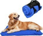 Dog Sleeping Bag, Outdoor Travel Dog Bed, Waterproof Camping Travel Pet Mat, Portable Folding Roll Up Cat Sleeping Bag for Outdoor Camping Hiking Backpacking, 33.9 x 25.2in (Blue) - Image 2