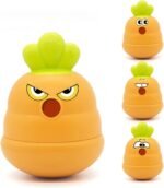 Dog Squeaky chew Toys for Dogs who Like to chew, Rubber Carrot Tumbler Dog Toys for Training and Cleaning, Durable Interactive Tough Dog Toys for Medium and Large Dogs - Image 2