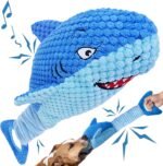 Dog Toys for Large Dogs, Squeaky Dog Toys for Aggressive Chewers, Plush Dog Chew Toys for Teething, Interactive Shark Dog Toys to Keep Them Busy Tug of War Puppy Toys for Small,Medium,Large Breeds - Image 2