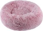 Donut Dog Bed, Cat Calming Bed Anti-Anxiety Round Fluffy Faux Plush Soft Warming Cushion Sofa Beds for Small Medium Large Dogs Cats Washable JD003 (20 inch, Gradient Rose Pink) - Image 2