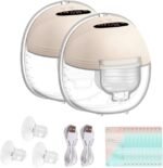 DrBash Wearable Breast Pump S21 (2 Pack) – Hands-Free Double Electric, Smart LED Display, Quiet & Leak-Proof, 3 Modes & 12 Levels, BPA-Free, Portable Breastfeeding Pump for Working Moms” (Beige-2pack) - Image 2