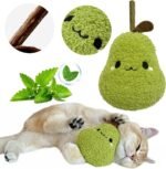 Durable and Interactive Catnip Toy Teething Silvervine Stick Cat Toy: Chewing Stick, Grinding Teeth Rod, and Chewable Cat Doll for Your Pet's Entertainment (Pear Green) - Image 2