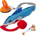 ETIAL Squeaky Dog Tug Toy, Interactive Shark Shape Tug of War Dog Pull Toy with Suction Cup to Keep Them Busy, Durable Dog Rope Toys for Small Medium Dogs Indoor or Outdoor Play - Image 2