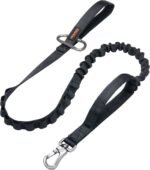 EXCELLENT ELITE SPANKER Bungee Dog Leash Tactical Nylon Adjustable Tactical Leash for Dogs Quick Release Elastic Leads Rope with 2 Control Handle(Black) - Image 2
