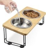 Elevated Cat Bowls, Cat Bowls Stand for Food and Water, 15°Tilted Raised 2 Stainless Steel Cat Food Bowl for Indoor Cats and Puppy - Image 2